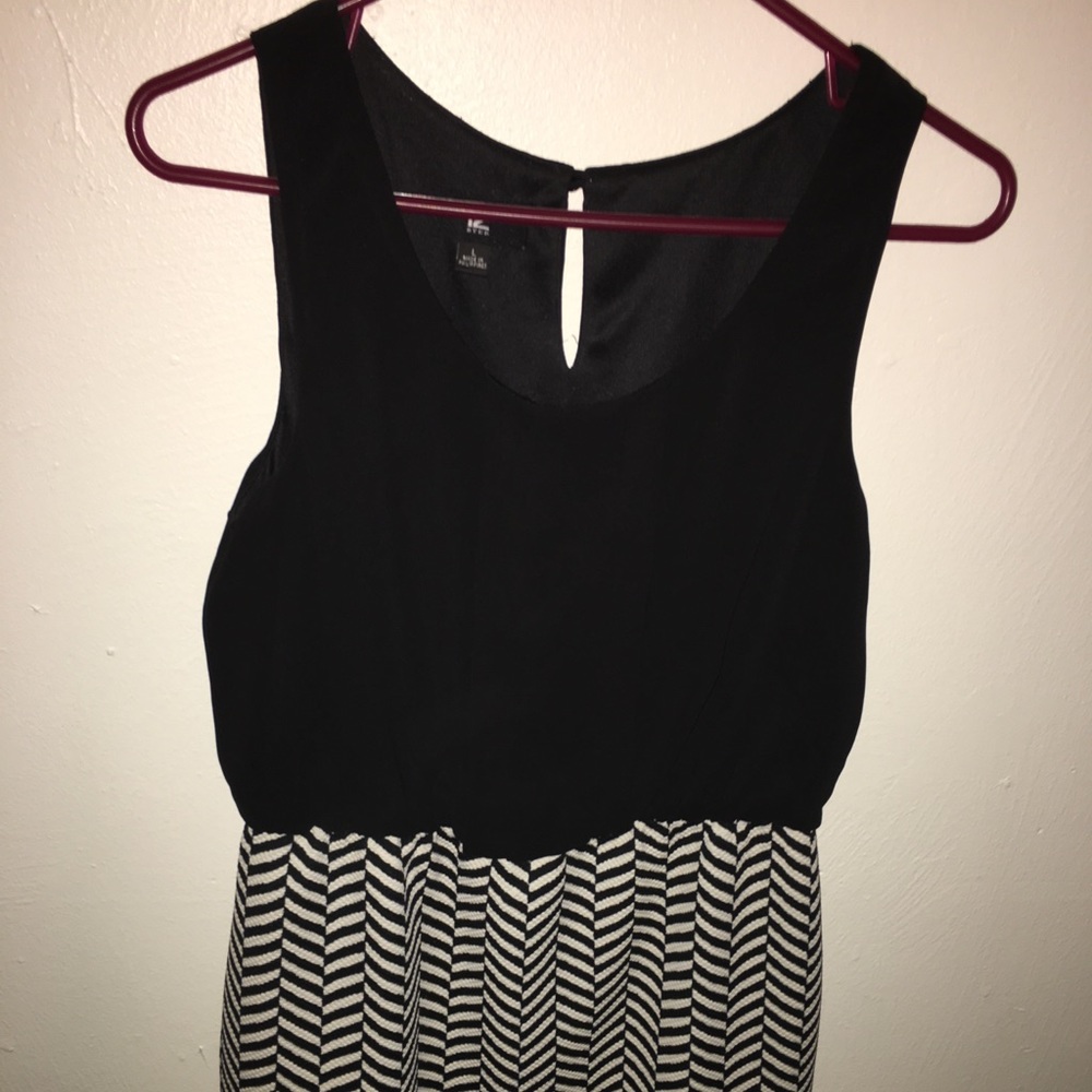 black and white short dress